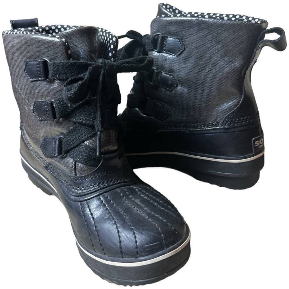 Sorel Black Waterproof Lace-Up Ankle Boots